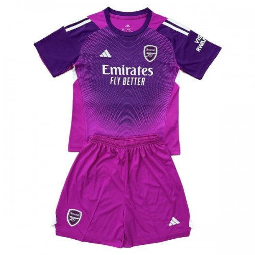 Officiële Voetbalshirt + Korte Broek Doelman Arsenal 2025-26 Purper - Kids Officiële Voetbalshirt + Korte Broek Doelman Arsenal 2025-26 Purper - Kids