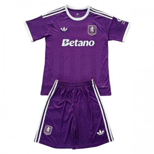 Officiële Voetbalshirt + Korte Broek Doelman Aston Villa 2025-26 Purper - Kids Officiële Voetbalshirt + Korte Broek Doelman Aston Villa 2025-26 Purper - Kids