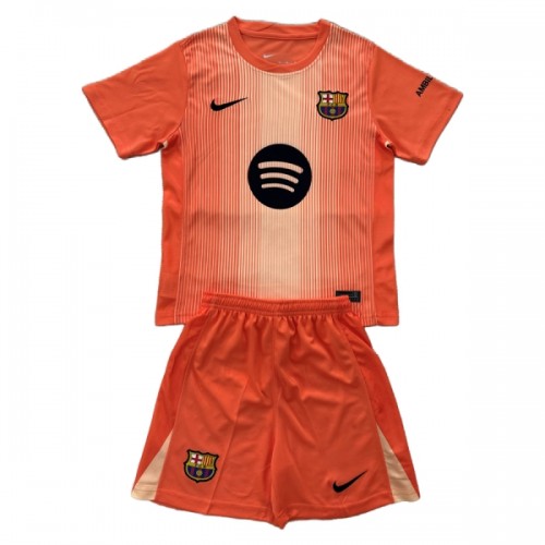 Officiële Voetbalshirt + Korte Broek Doelman FC Barcelona 2025-26 Oranje - Kids Officiële Voetbalshirt + Korte Broek Doelman FC Barcelona 2025-26 Oranje - Kids