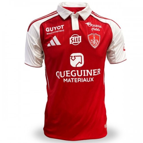 Officiële Voetbalshirt Stade Brestois Thuis 2025-26 - Heren Officiële Voetbalshirt Stade Brestois Thuis 2025-26 - Heren