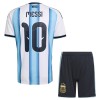 Officiële Voetbalshirt + Korte Broek Argentinië Messi 10 Thuis WK 2026 - Kids