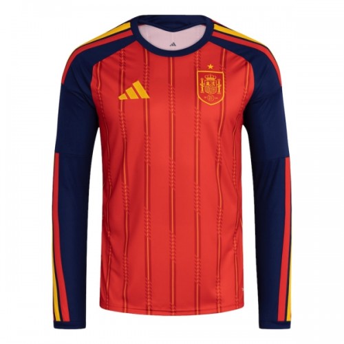 Officiële Voetbalshirt Spanje Thuis WK 2026 Lange Mouw - Heren Officiële Voetbalshirt Spanje Thuis WK 2026 Lange Mouw - Heren
