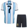Officiële Voetbalshirt + Korte Broek Argentinië De Paul 7 Thuis WK 2026 - Kids