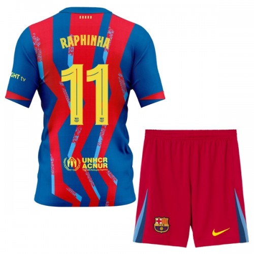 Officiële Voetbalshirt + Korte Broek FC Barcelona Raphinha 11 Vierde 2025-26 - Kids Officiële Voetbalshirt + Korte Broek FC Barcelona Raphinha 11 Vierde 2025-26 - Kids