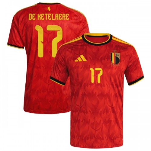 Officiële Voetbalshirt België De Ketelaere 17 Thuis WK 2026 - Heren Officiële Voetbalshirt België De Ketelaere 17 Thuis WK 2026 - Heren