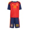 Officiële Voetbalshirt + Korte Broek Spanje Pedri 20 Thuis WK 2026 - Kids
