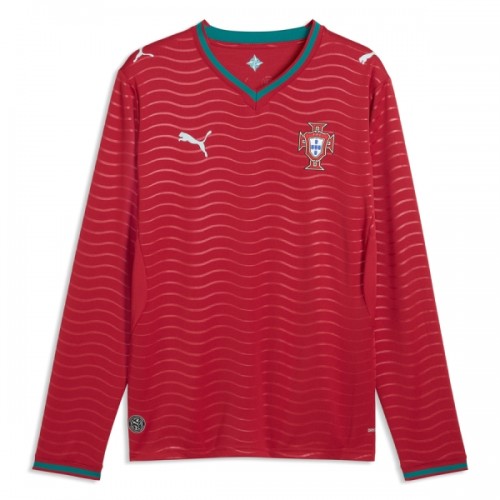 Officiële Voetbalshirt Portugal Thuis WK 2026 Lange Mouw - Heren Officiële Voetbalshirt Portugal Thuis WK 2026 Lange Mouw - Heren