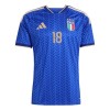 Officiële Voetbalshirt + Korte Broek Italië Barella 18 Thuis WK 2026 - Kids