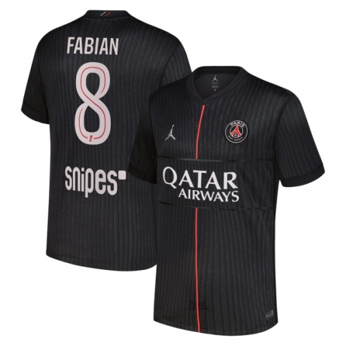 Officiële Voetbalshirt Paris Saint-Germain Fabian 8 Vierde Jordan 2025-26 - Heren Officiële Voetbalshirt Paris Saint-Germain Fabian 8 Vierde Jordan 2025-26 - Heren