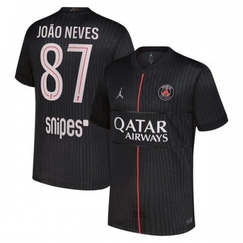 Officiële Voetbalshirt Paris Saint-Germain Joao Neves 87 Vierde Jordan 2025-26 - Heren Officiële Voetbalshirt Paris Saint-Germain Joao Neves 87 Vierde Jordan 2025-26 - Heren