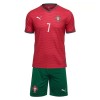 Officiële Voetbalshirt + Korte Broek Portugal Ronaldo 7 Thuis WK 2026 - Kids