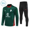 AC Milan Trainings Sweatshirt Quarter-zip 2025-26 Groene - Kids AC Milan Trainings Sweatshirt Quarter-zip 2025-26 Groene - Kids