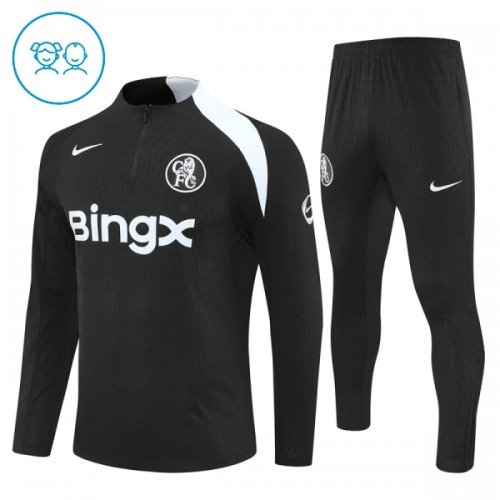 Chelsea Trainings Sweatshirt Quarter-zip 2025-26 Zwarte - Kids Chelsea Trainings Sweatshirt Quarter-zip 2025-26 Zwarte - Kids