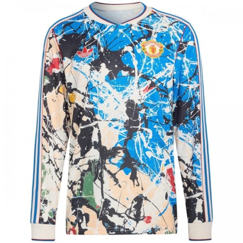 Officiële Voetbalshirt Manchester United Stone Roses 2025-26 Lange Mouw - Heren Officiële Voetbalshirt Manchester United Stone Roses 2025-26 Lange Mouw - Heren