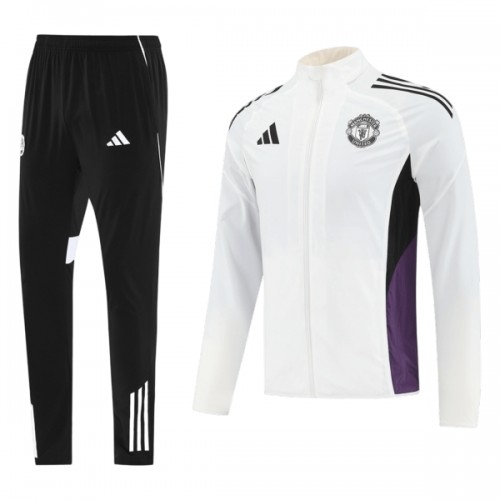 Manchester United Trainingsjack Pak 2025-26 Witte - Heren Manchester United Trainingsjack Pak 2025-26 Witte - Heren