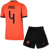 Officiële Voetbalshirt + Korte Broek Nederland Virgil 4 Thuis WK 2026 - Kids