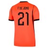 Officiële Voetbalshirt Nederland Frenkie de Jong 21 Thuis WK 2026 - Heren