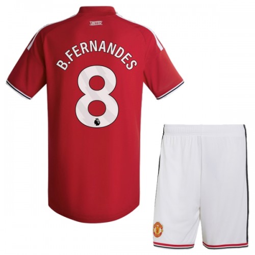 Officiële Voetbalshirt + Korte Broek Manchester United B. Fernandes 8 Thuis 2026-27 - Kids Officiële Voetbalshirt + Korte Broek Manchester United B. Fernandes 8 Thuis 2026-27 - Kids