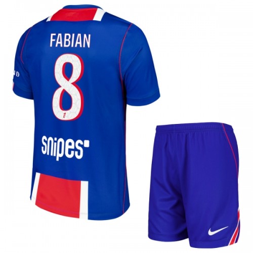 Officiële Voetbalshirt + Korte Broek Paris Saint-Germain Fabian 8 Thuis 2026-27 - Kids Officiële Voetbalshirt + Korte Broek Paris Saint-Germain Fabian 8 Thuis 2026-27 - Kids