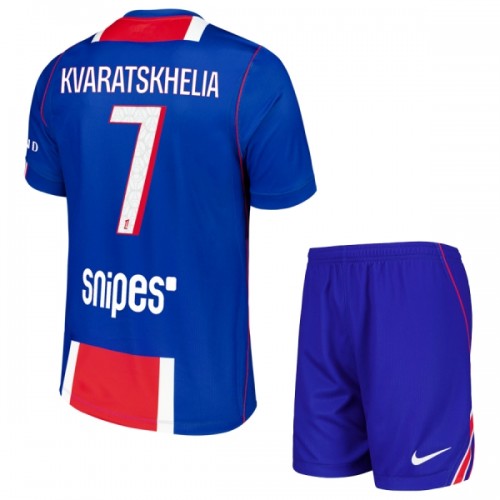 Officiële Voetbalshirt + Korte Broek Paris Saint-Germain Kvaratskhelia 7 Thuis 2026-27 - Kids Officiële Voetbalshirt + Korte Broek Paris Saint-Germain Kvaratskhelia 7 Thuis 2026-27 - Kids