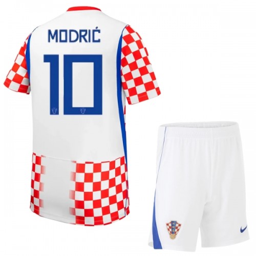 Officiële Voetbalshirt + Korte Broek Kroatië Modrić 10 Thuis WK 2026 - Kids Officiële Voetbalshirt + Korte Broek Kroatië Modrić 10 Thuis WK 2026 - Kids