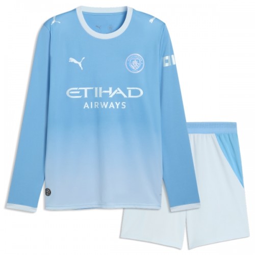 Officiële Voetbalshirt + Korte Broek Manchester City Thuis 2026-27 Lange Mouw - Kids Officiële Voetbalshirt + Korte Broek Manchester City Thuis 2026-27 Lange Mouw - Kids