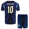 Officiële Voetbalshirt + Korte Broek Brazilië Ronaldinho 10 Uit WK 2026 - Kids