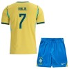 Officiële Voetbalshirt + Korte Broek Brazilië Vini JR. 7 Thuis WK 2026 - Kids