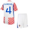 Officiële Voetbalshirt + Korte Broek Kroatië Gvardiol 4 Thuis WK 2026 - Kids