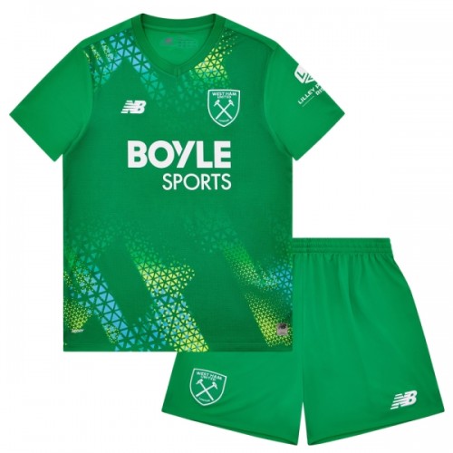 Officiële Voetbalshirt + Korte Broek Doelman West Ham United Thuis 2026-27 - Kids Officiële Voetbalshirt + Korte Broek Doelman West Ham United Thuis 2026-27 - Kids