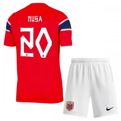 Officiële Voetbalshirt + Korte Broek Noorwegen Nusa 20 Thuis WK 2026 - Kids Officiële Voetbalshirt + Korte Broek Noorwegen Nusa 20 Thuis WK 2026 - Kids