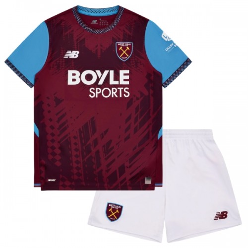 Officiële Voetbalshirt + Korte Broek West Ham United Thuis 2026-27 - Kids Officiële Voetbalshirt + Korte Broek West Ham United Thuis 2026-27 - Kids
