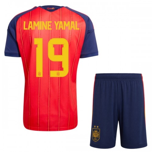 Officiële Voetbalshirt + Korte Broek Spanje 2 Stars Lamine Yamal 19 Thuis WK 2026 - Kids Officiële Voetbalshirt + Korte Broek Spanje 2 Stars Lamine Yamal 19 Thuis WK 2026 - Kids