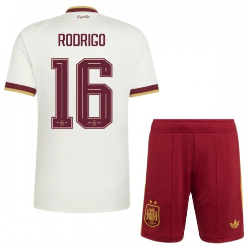 Officiële Voetbalshirt + Korte Broek Spanje 2 Stars Rodrigo 16 Uit WK 2026 - Kids Officiële Voetbalshirt + Korte Broek Spanje 2 Stars Rodrigo 16 Uit WK 2026 - Kids