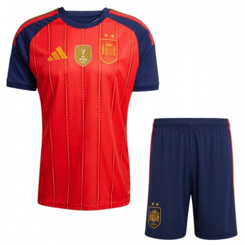 Officiële Voetbalshirt + Korte Broek Spanje 2 Stars Thuis WK 2026 - Kids Officiële Voetbalshirt + Korte Broek Spanje 2 Stars Thuis WK 2026 - Kids