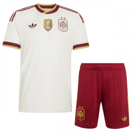 Officiële Voetbalshirt + Korte Broek Spanje 2 Stars Uit WK 2026 - Kids Officiële Voetbalshirt + Korte Broek Spanje 2 Stars Uit WK 2026 - Kids