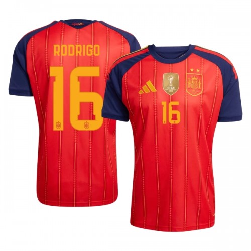 Officiële Voetbalshirt Spanje 2 Stars Rodrigo 16 Thuis WK 2026 - Heren Officiële Voetbalshirt Spanje 2 Stars Rodrigo 16 Thuis WK 2026 - Heren