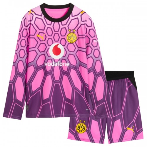 Officiële Voetbalshirt + Korte Broek Doelman Borussia Dortmund Uit 2026-27 Lange Mouw Roze - Kids Officiële Voetbalshirt + Korte Broek Doelman Borussia Dortmund Uit 2026-27 Lange Mouw Roze - Kids