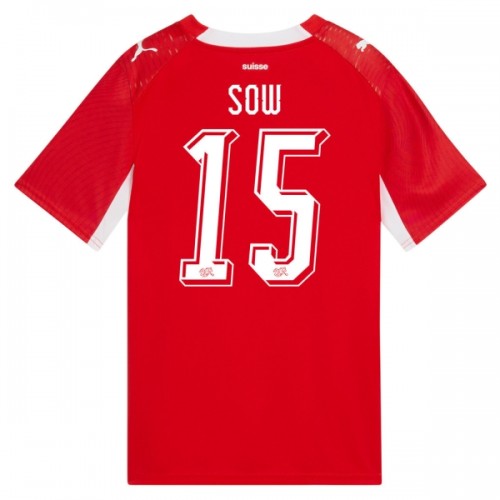Officiële Voetbalshirt Zwitserland Djibril Sow 15 Thuis WK 2026 - Heren Officiële Voetbalshirt Zwitserland Djibril Sow 15 Thuis WK 2026 - Heren
