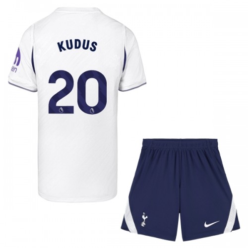 Officiële Voetbalshirt + Korte Broek Tottenham Hotspur Kudus 20 Thuis 2026-27 - Kids Officiële Voetbalshirt + Korte Broek Tottenham Hotspur Kudus 20 Thuis 2026-27 - Kids