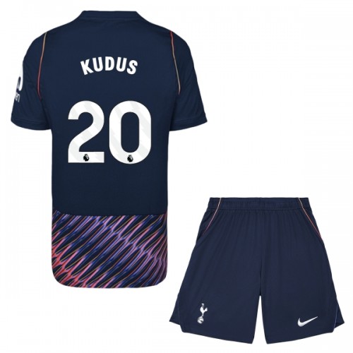 Officiële Voetbalshirt + Korte Broek Tottenham Hotspur Kudus 20 Uit 2026-27 - Kids Officiële Voetbalshirt + Korte Broek Tottenham Hotspur Kudus 20 Uit 2026-27 - Kids