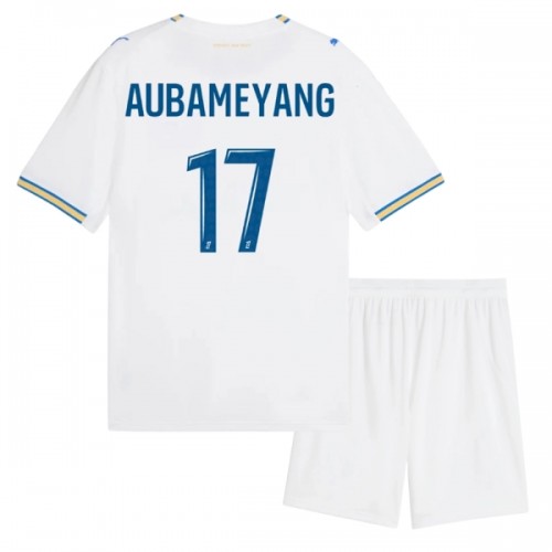 Officiële Voetbalshirt + Korte Broek Olympique de Marseille Aubameyang 17 Thuis 2026-27 - Kids Officiële Voetbalshirt + Korte Broek Olympique de Marseille Aubameyang 17 Thuis 2026-27 - Kids