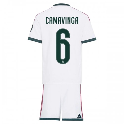 Officiële Voetbalshirt + Korte Broek Real Madrid Camavinga 6 Thuis 2026-27 - Kids Officiële Voetbalshirt + Korte Broek Real Madrid Camavinga 6 Thuis 2026-27 - Kids