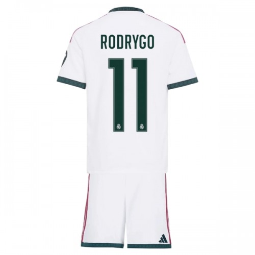 Officiële Voetbalshirt + Korte Broek Real Madrid Rodrygo 11 Thuis 2026-27 - Kids Officiële Voetbalshirt + Korte Broek Real Madrid Rodrygo 11 Thuis 2026-27 - Kids
