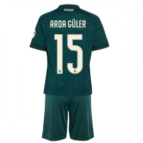 Officiële Voetbalshirt + Korte Broek Real Madrid Arda Guler 15 Uit 2026-27 - Kids Officiële Voetbalshirt + Korte Broek Real Madrid Arda Guler 15 Uit 2026-27 - Kids