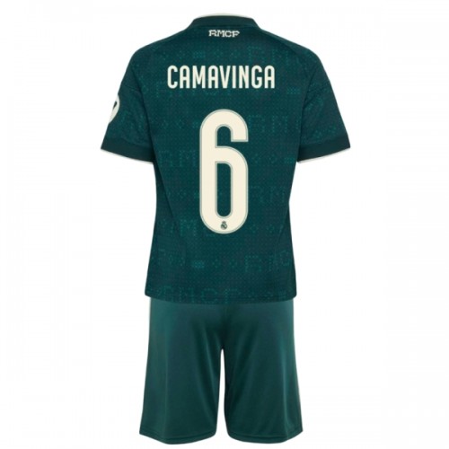 Officiële Voetbalshirt + Korte Broek Real Madrid Camavinga 6 Uit 2026-27 - Kids Officiële Voetbalshirt + Korte Broek Real Madrid Camavinga 6 Uit 2026-27 - Kids