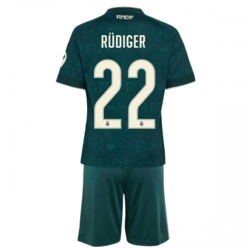 Officiële Voetbalshirt + Korte Broek Real Madrid Rudiger 22 Uit 2026-27 - Kids Officiële Voetbalshirt + Korte Broek Real Madrid Rudiger 22 Uit 2026-27 - Kids