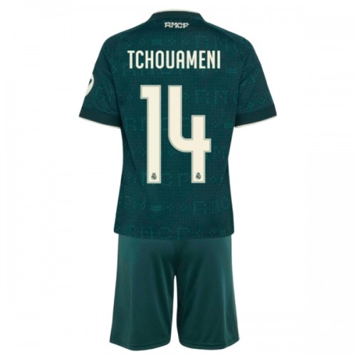 Officiële Voetbalshirt + Korte Broek Real Madrid Tchouameni 14 Uit 2026-27 - Kids Officiële Voetbalshirt + Korte Broek Real Madrid Tchouameni 14 Uit 2026-27 - Kids