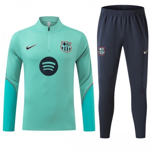 Barcelona Trainings Sweatshirt Quarter-zip 2026-27 Groene - Heren Barcelona Trainings Sweatshirt Quarter-zip 2026-27 Groene - Heren
