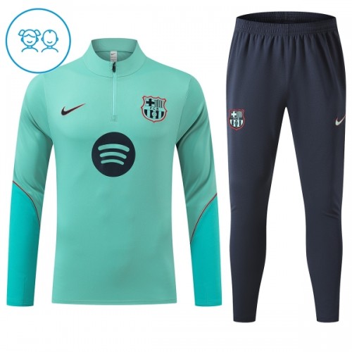 Barcelona Trainings Sweatshirt Quarter-zip 2026-27 Groene - Kids Barcelona Trainings Sweatshirt Quarter-zip 2026-27 Groene - Kids